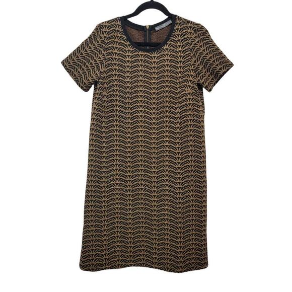 Metallic Quilted Short Sleeve Dress Medium Signature Collection 669 - Picture 1 of 11